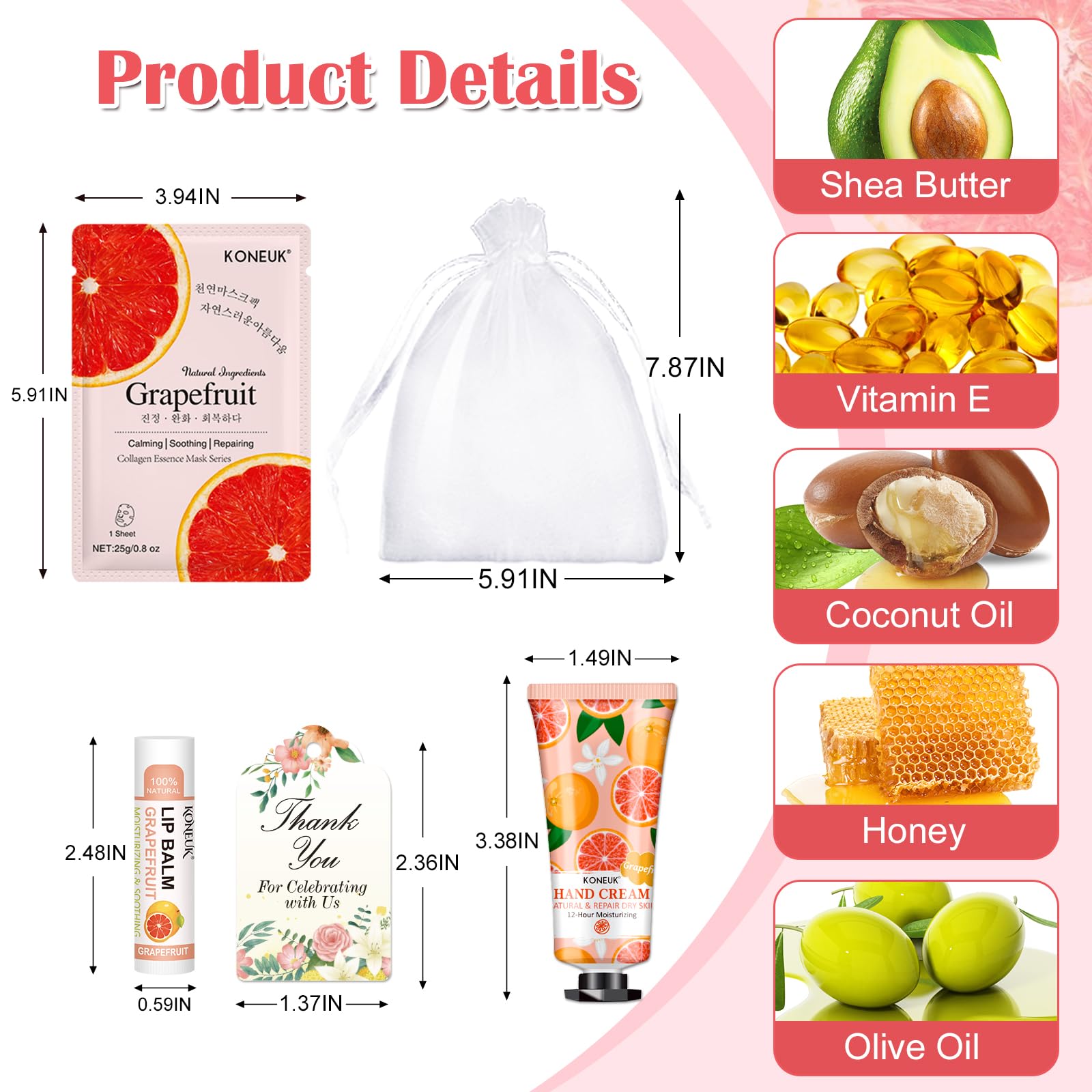 30 Pack Bulk Facial Mask, Bulk Hand Cream and Bulk Lip Balm Sets, Mothers Day Gifts, Nurse Gifts, Bridal Shower Favors and Baby Shower Party Favors for Guests, Teacher Appreciation Gifts for Women