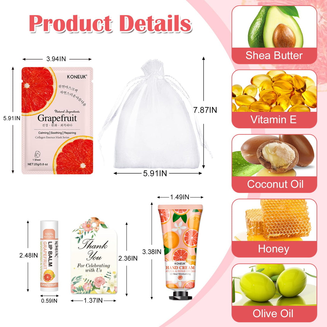 30 Pack Bulk Facial Mask, Bulk Hand Cream and Bulk Lip Balm Sets, Mothers Day Gifts, Nurse Gifts, Bridal Shower Favors and Baby Shower Party Favors for Guests, Teacher Appreciation Gifts for Women