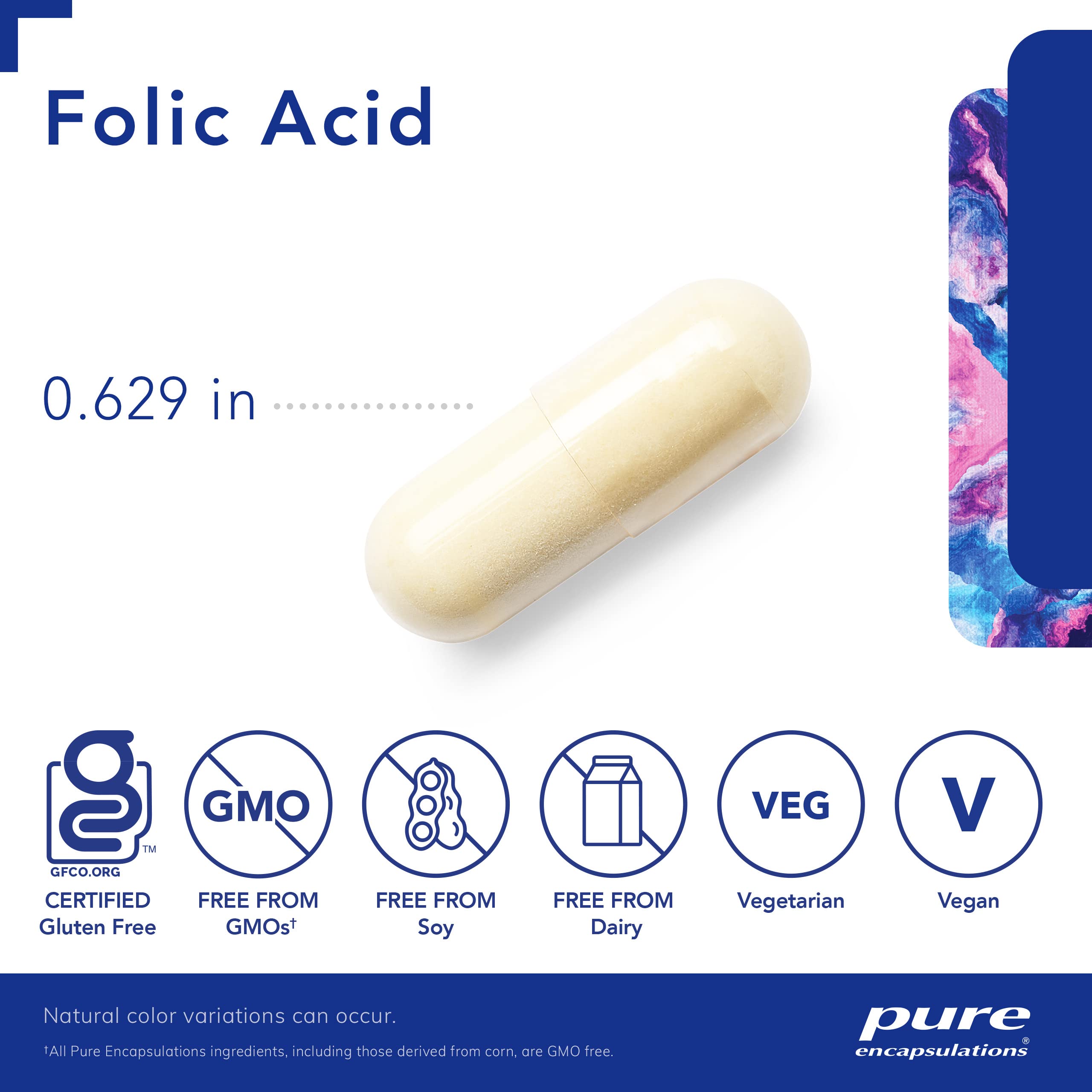 Pure Encapsulations Folic Acid | Hypoallergenic Dietary Supplement | 60 Capsules