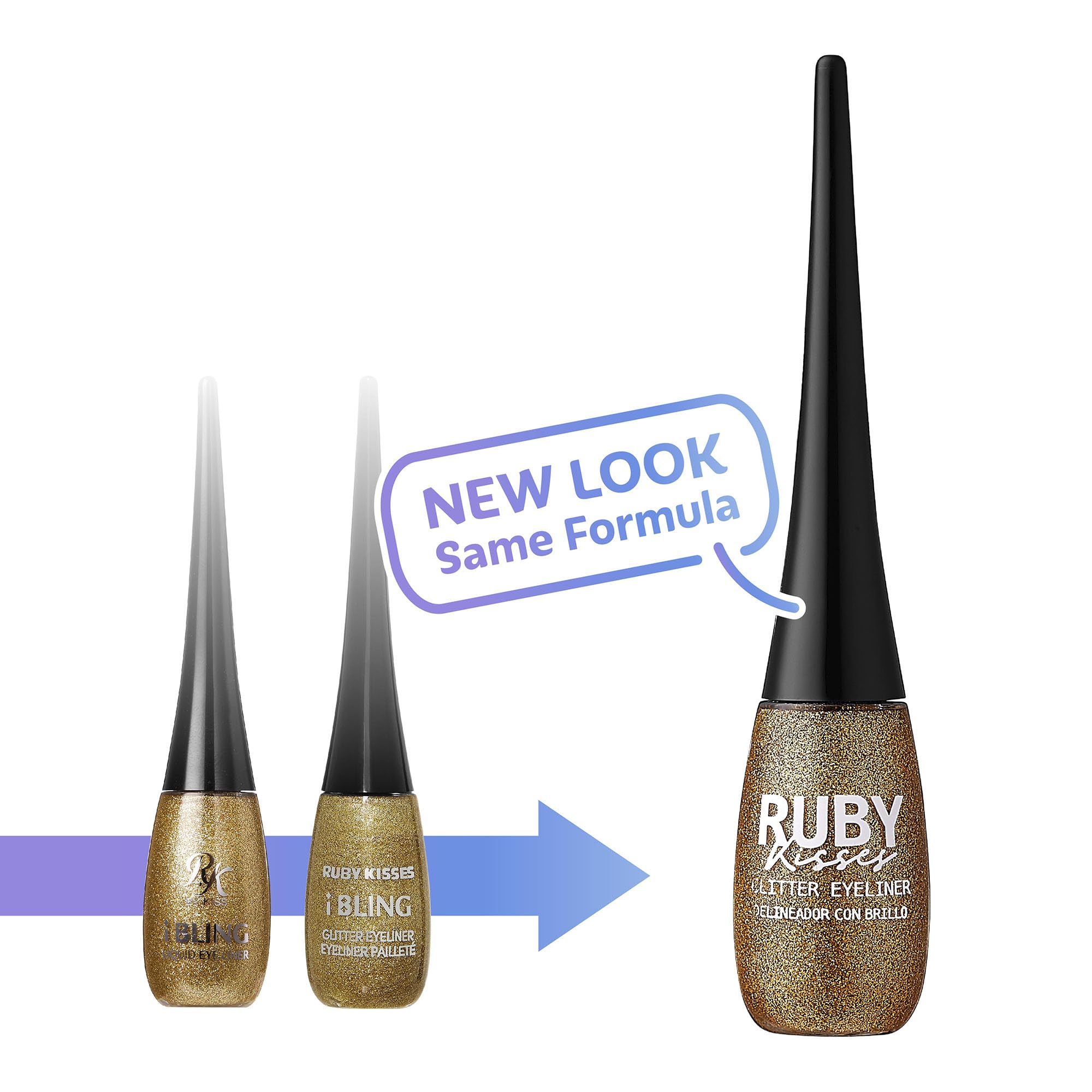 Ruby Kisses i Bling Glitter Eyeliner Gel-Based GLE01 Glitz N' Black AD