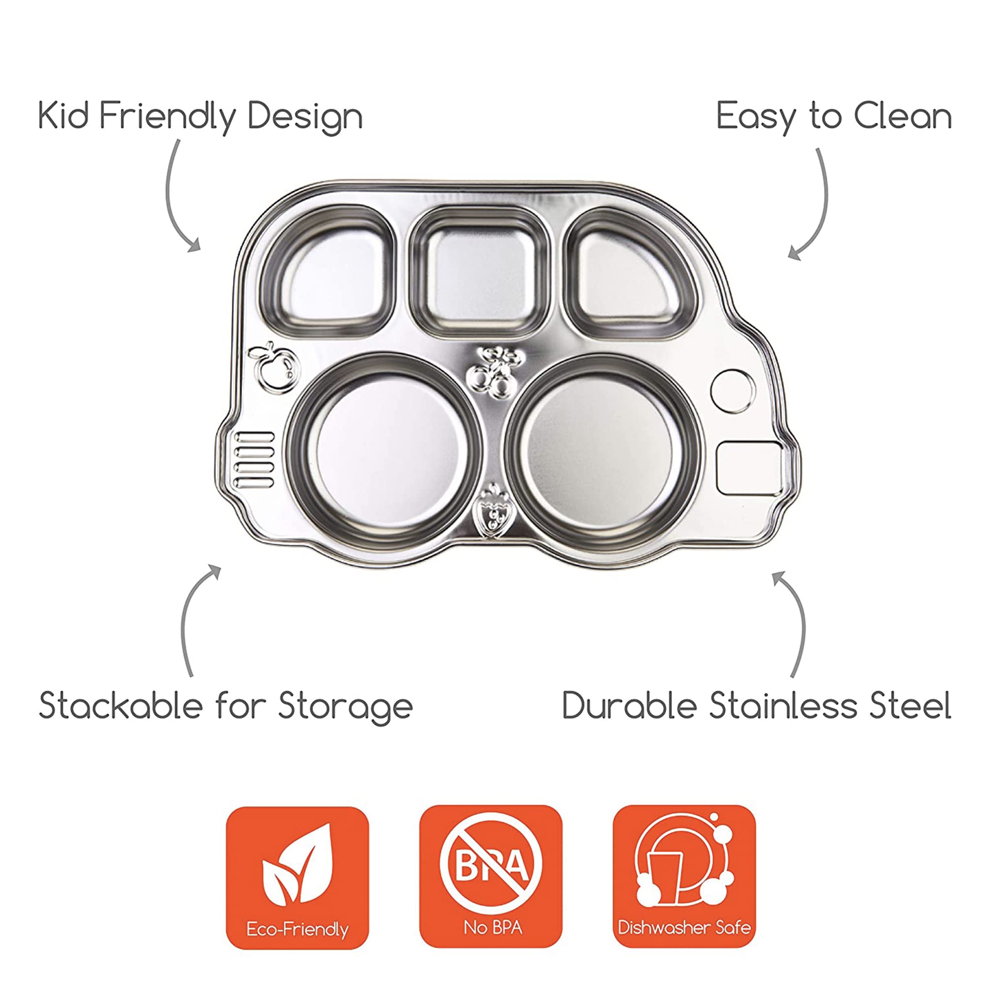 Innobaby Stainless Bus Divided Platter