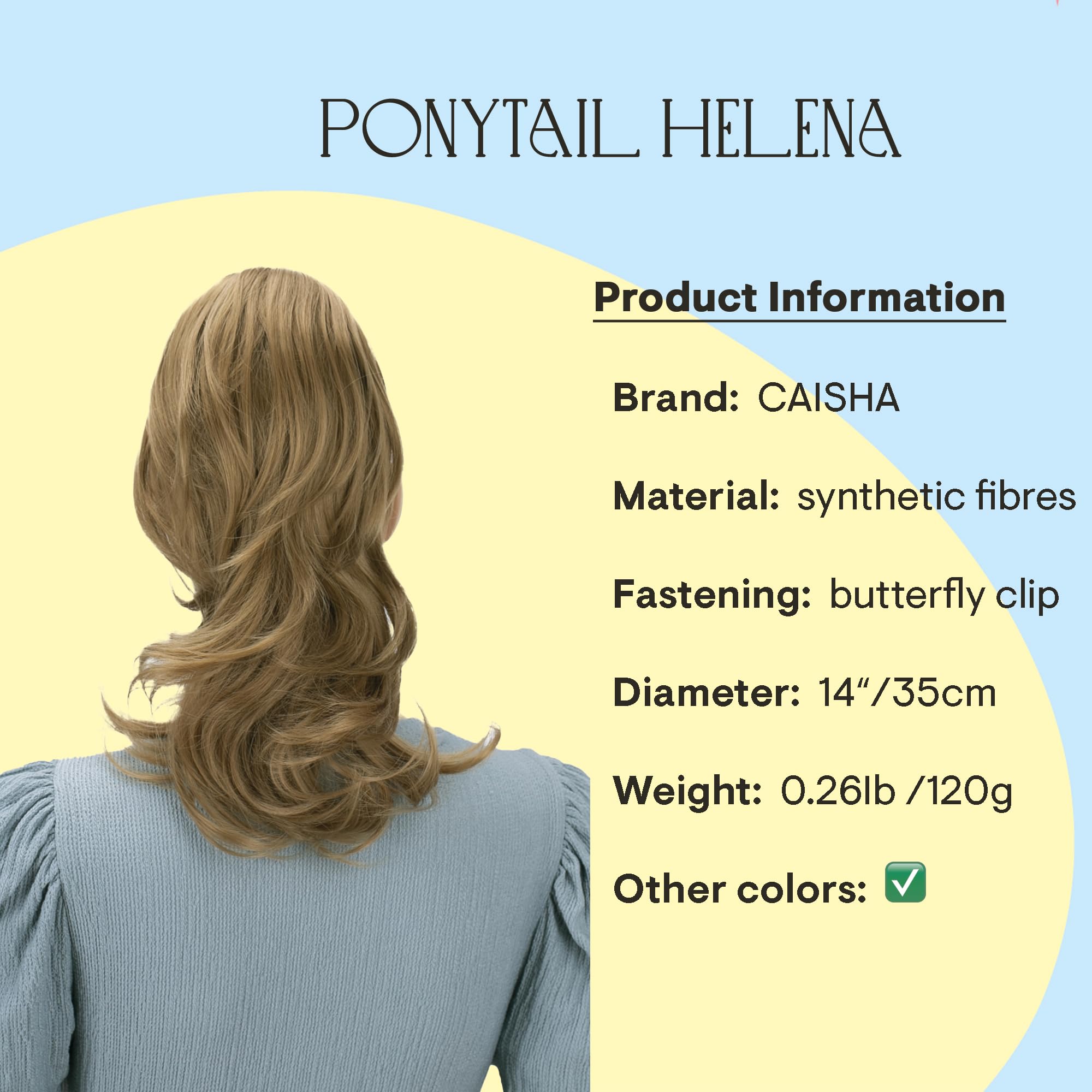Dark blonde # 28 H105 : PRETTYSHOP 14 Hair Piece Ponytail Extension wavy Nature Looking Heat-Resisting Dark blonde # 28 H105