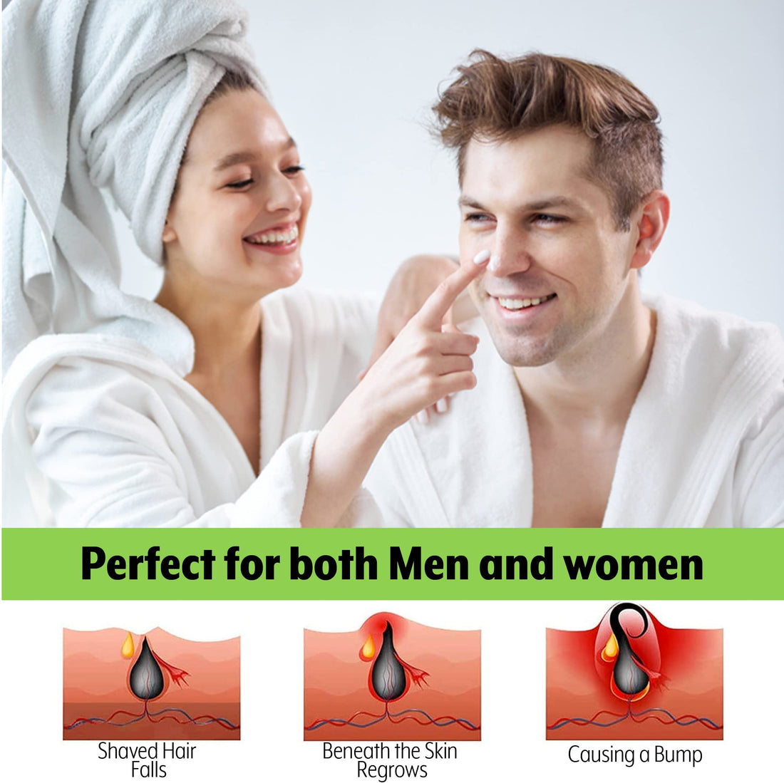 Organic Ingrown Hair and Razor Burn Serum (2 Pack) for Men and Women - Exfoliating AHA for Smooth Skin After Shaving, Waxing or Hair Removal, Preventing Bumps and Irritation