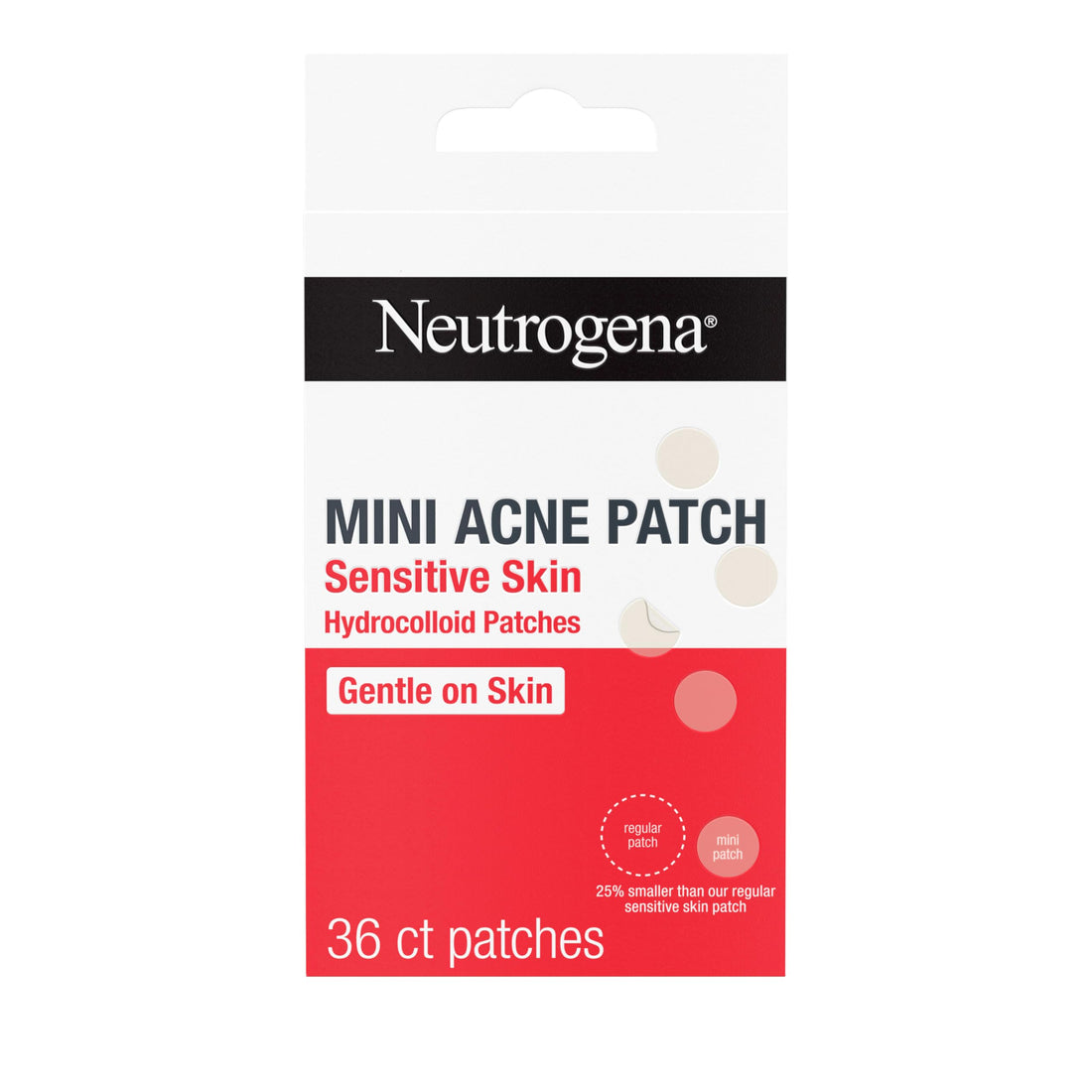 Neutrogena Mini Acne Patches for Sensitive Skin, Small Hydrocolloid Acne Spot Treatment Reduces the Look of Blemishes in 6-8 Hours, Gentle Non-Medicated Blemish Patches, 36 ct