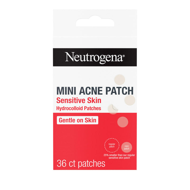 Neutrogena Mini Acne Patches for Sensitive Skin, Small Hydrocolloid Acne Spot Treatment Reduces the Look of Blemishes in 6-8 Hours, Gentle Non-Medicated Blemish Patches, 36 ct