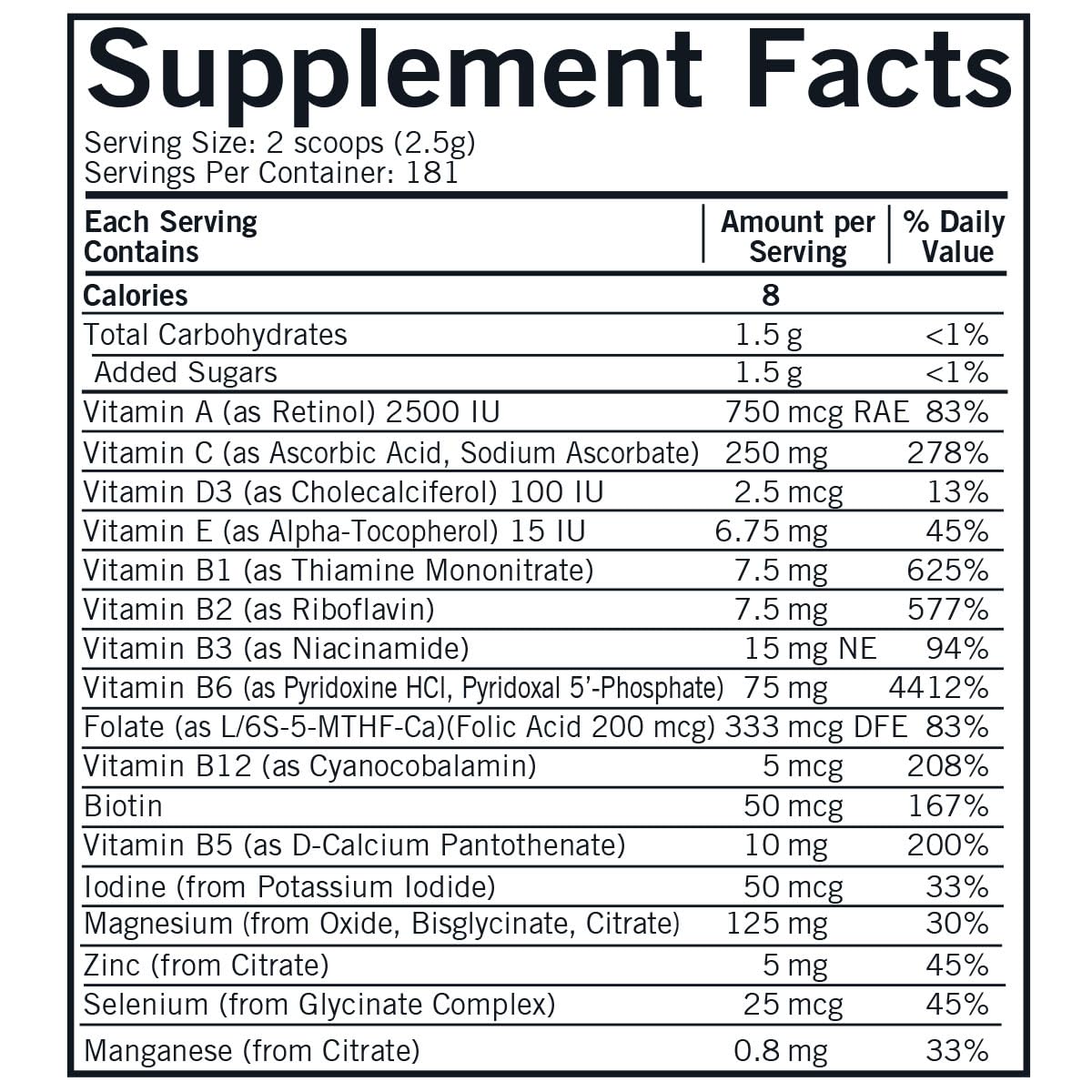 Kirkman Super Nu-Thera® with 25 mg P-5-P Powder - New, Improved Formula! | 454 gm/16 oz | Multi Vitamin
