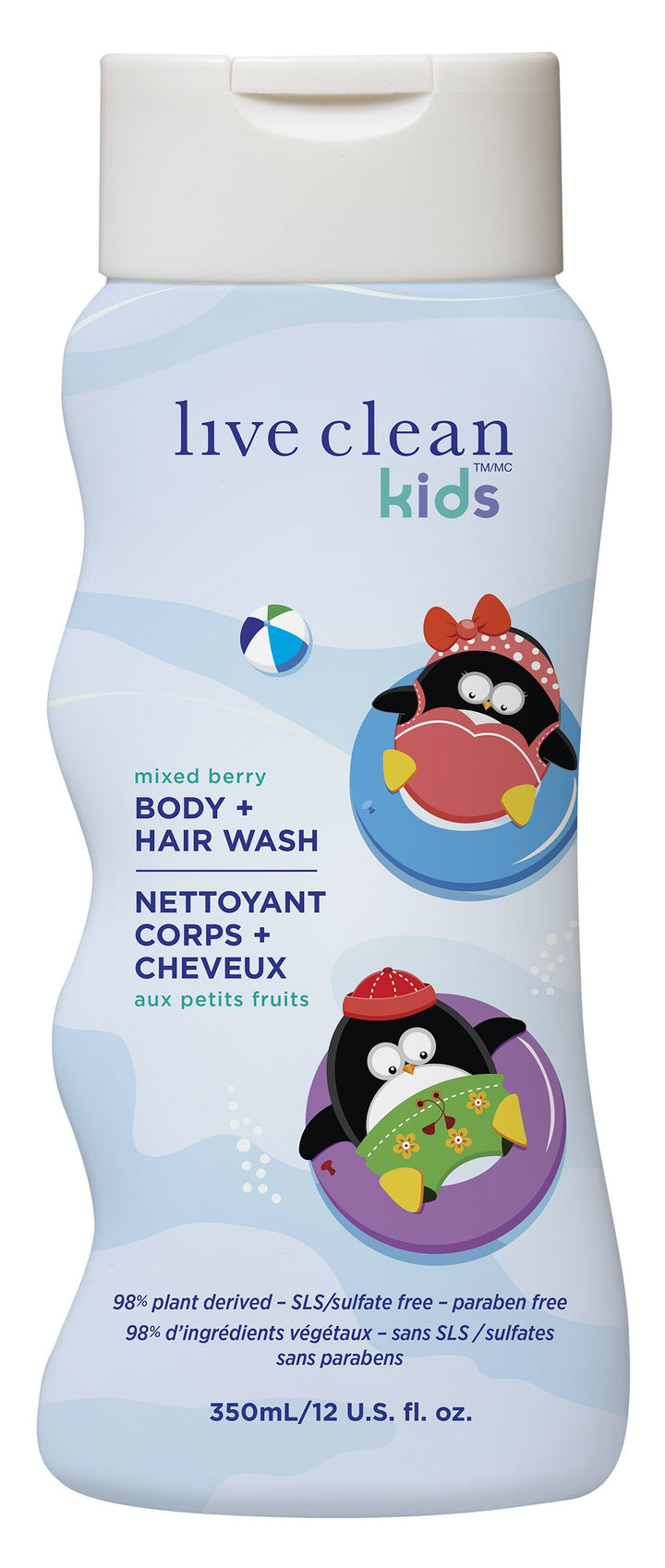 Live Clean Kids Tear Free Hypoallergenic Formula Body and Hair Wash Mixed Berry 350 mL