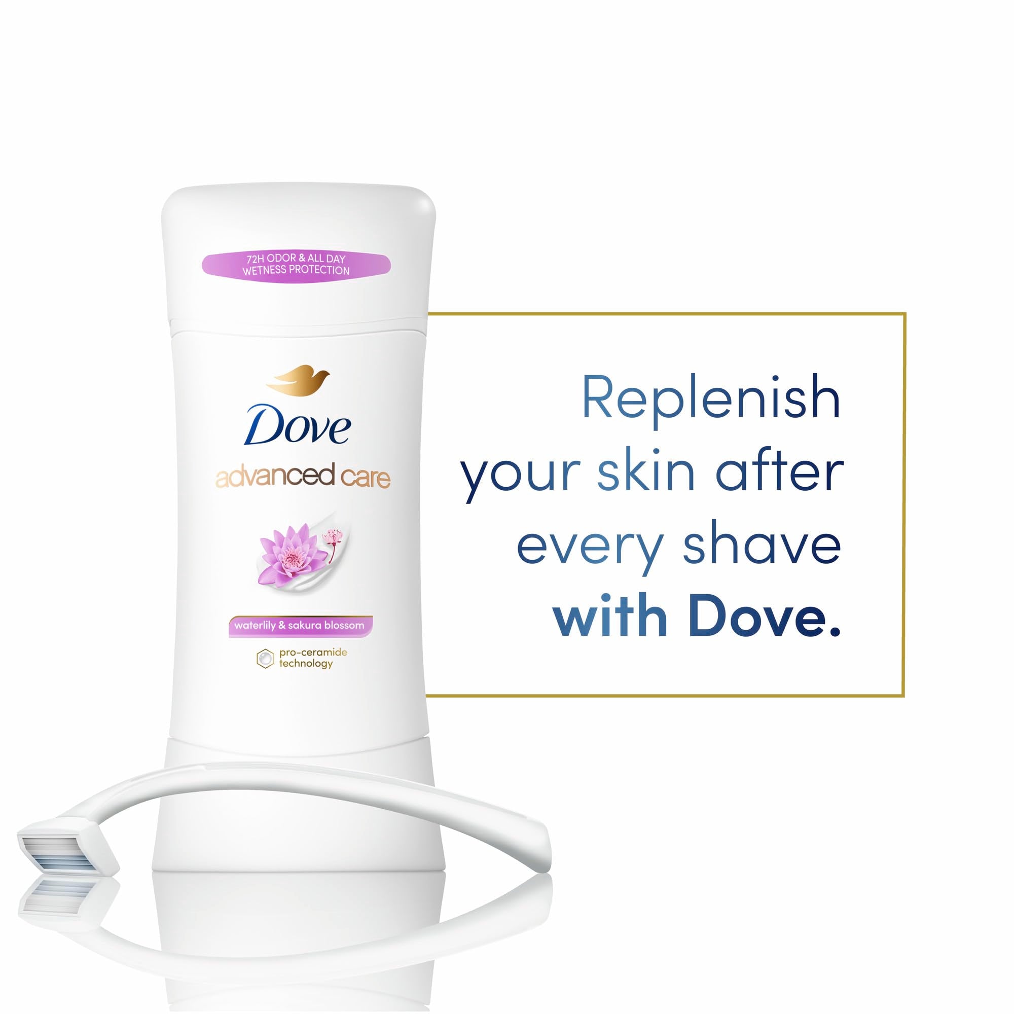 Dove Nourishing Secrets Antiperspirant Deodorant Stick for Women Waterlily Sakura Blossom for 48 Hour Underarm Sweat Protection And Soft And Comfortable Underarms 2.6 oz 3 Count, 7.8 Ounce