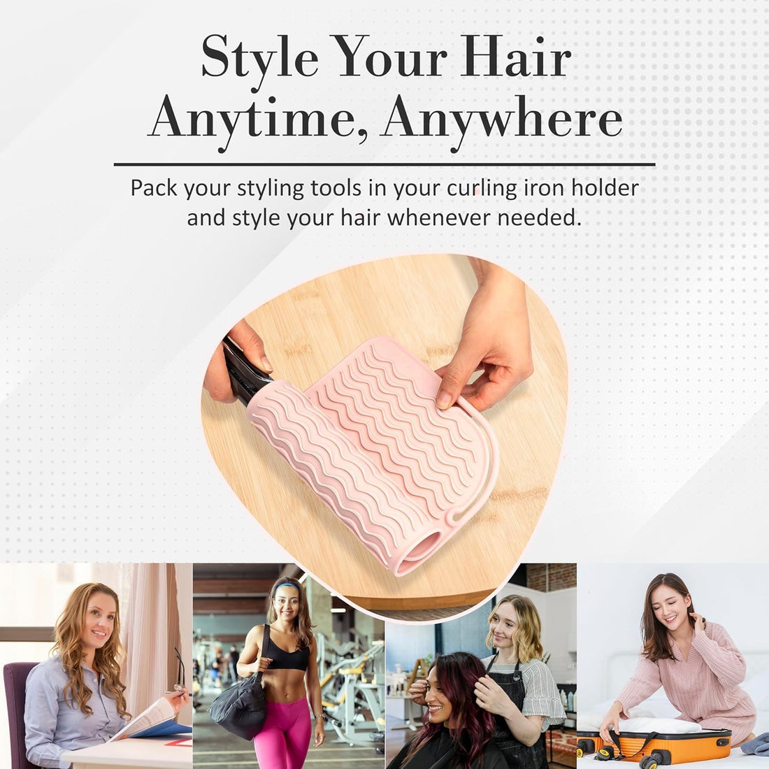 Professional Silicone Heat Resistant Styling Station Mat for All Hair Irons, Curling Iron, Straightener Pad, Iron Flat Hair, Waver, Hair Tools Appliances Hair Dryer Salon Tools Hair Stylist Black