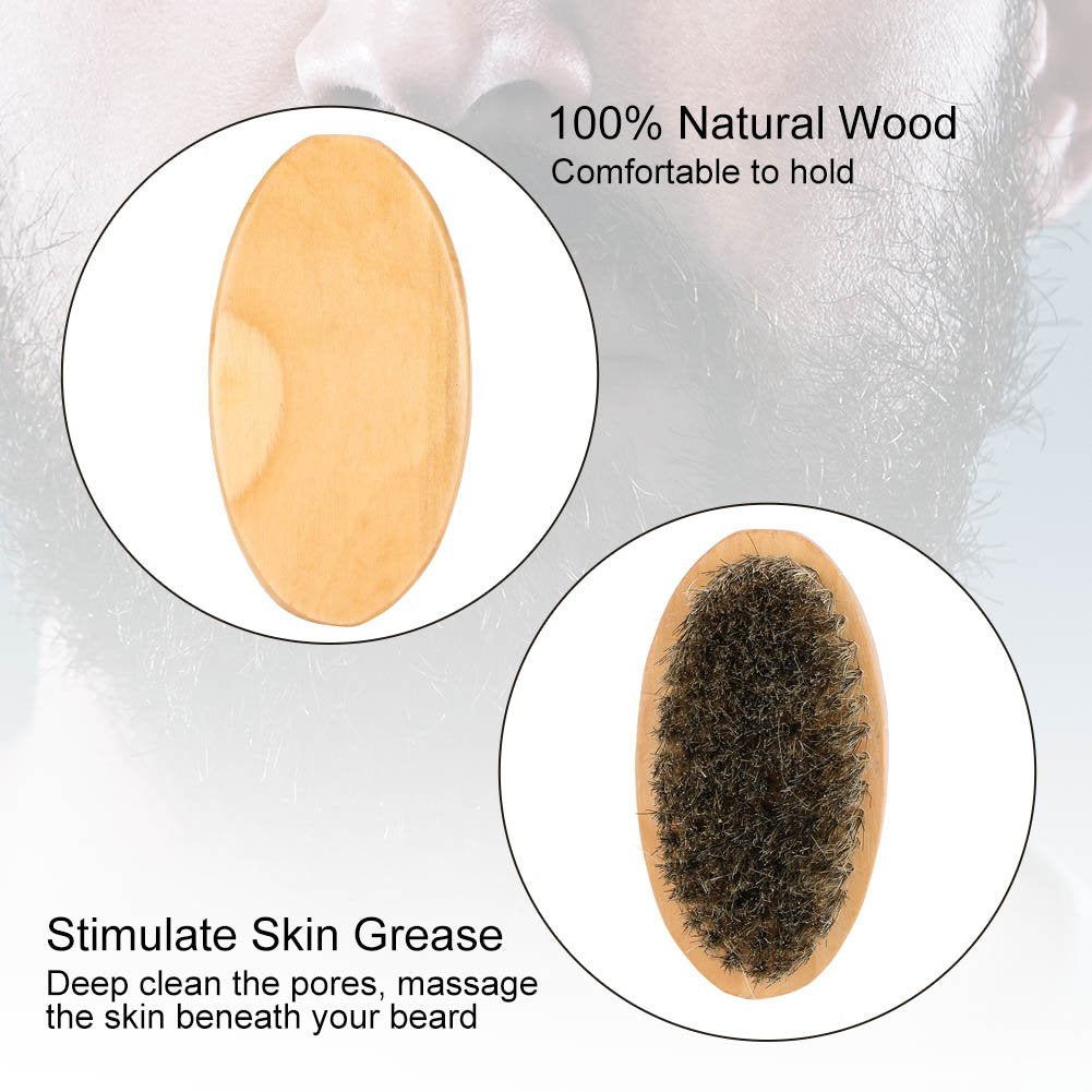 Sonew Men Beard Care Kit Beard Grooming Kit Mustache Oval Brush And Beard Comb Cleaning Grooming Tool Helps Softening And Conditioning Mustaches