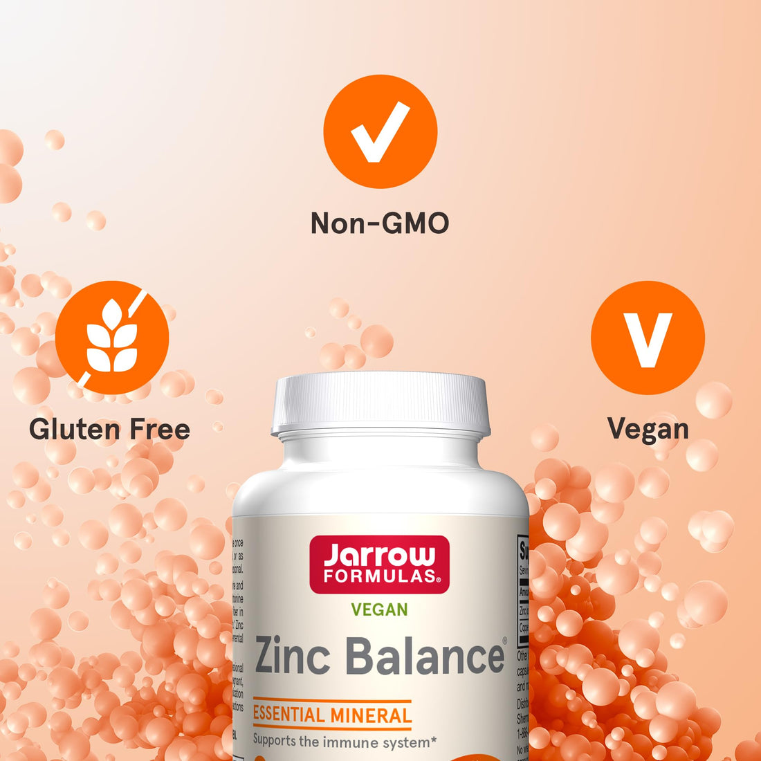 Jarrow Formulas Zinc Balance 15 mg - 100 Servings (Veggie Caps) - Includes Copper - Essential Mineral for Immune System Support - Immune Support Supplement - Gluten Free Zinc Copper Supplement - Vegan