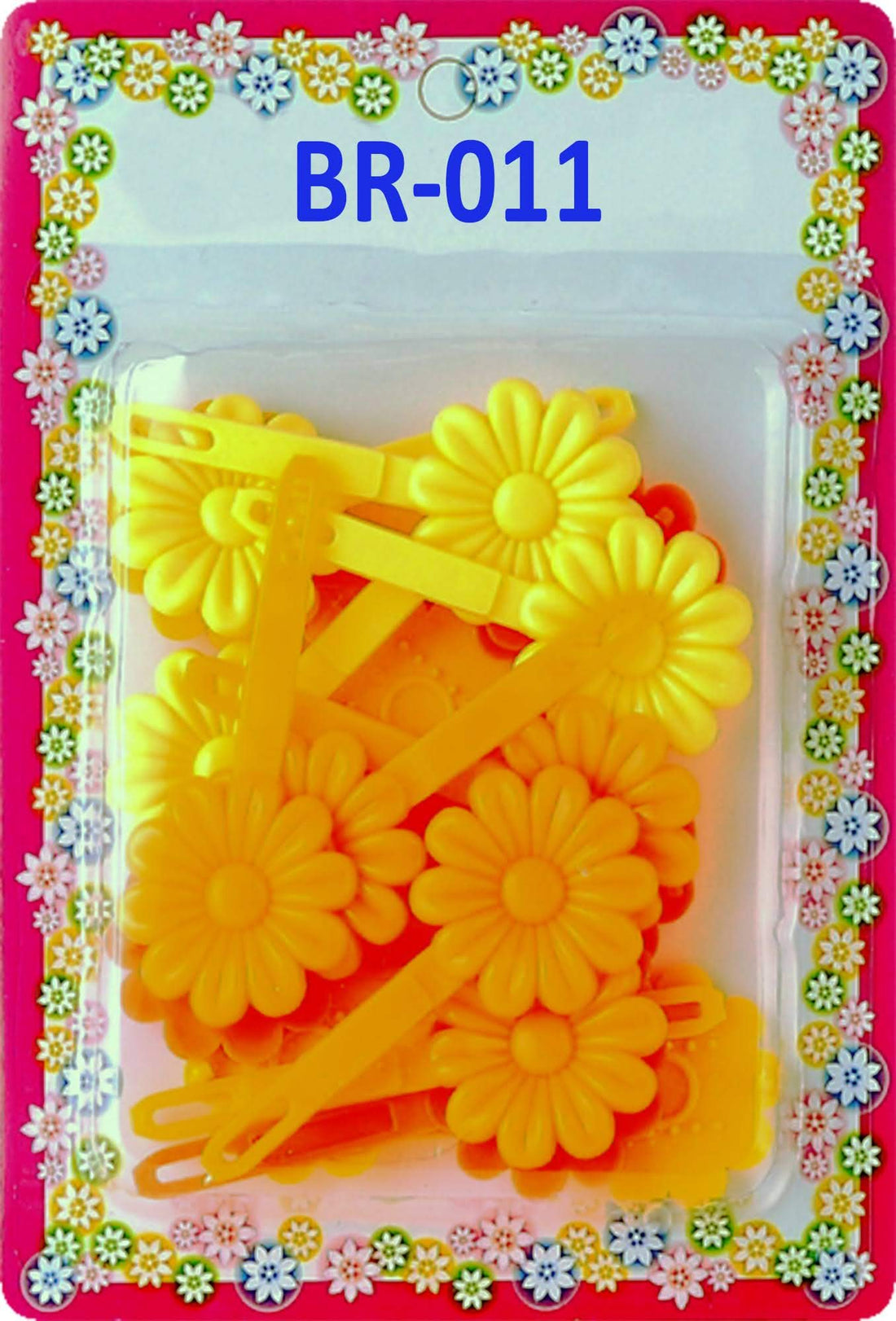 Tara Girls Self Hinge Plastic Flower Hair Barrettes 18 Pieces Selection (Orange Mix)