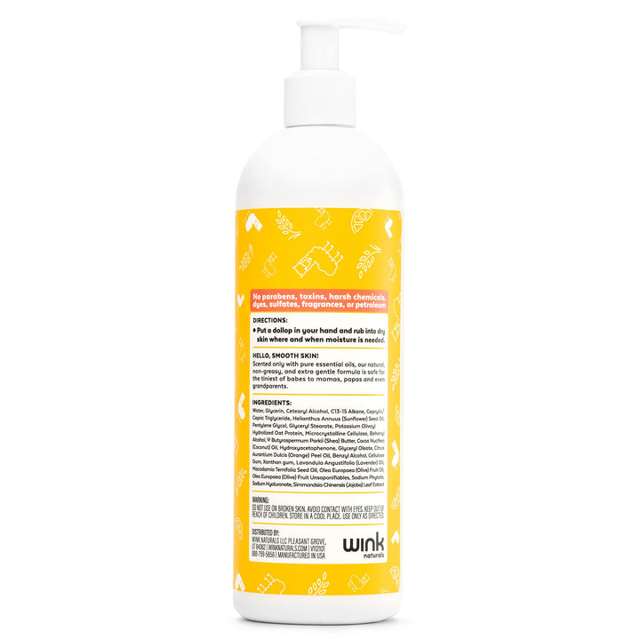 14 Oz Wink Naturals Calming Baby Llama Lotion, No Harsh Chemicals, Soft Snuggly Skin, Paraben-Free, Natural Relief, Dye-Free, Moisturizing Lavender Citrus Essential Oils