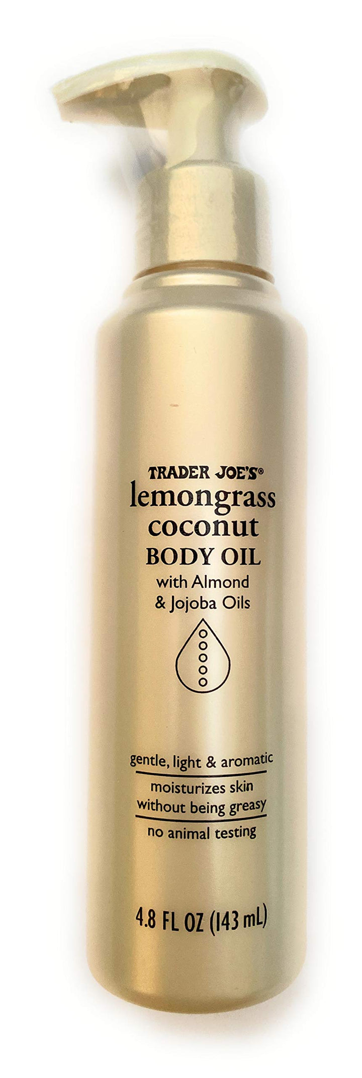 Trader Joe's Lemongrass Coconut Body Oil with Almond and Jojoba Oils 4.8 FL OZ