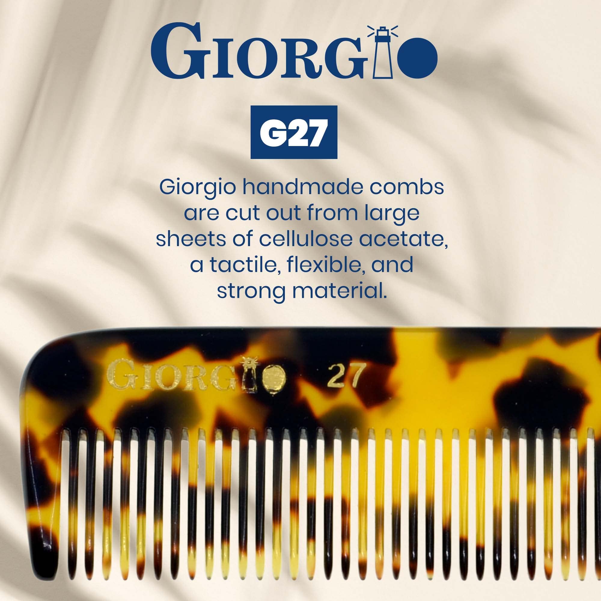 Giorgio G27 (4 1/2 / 113mm) All Fine Tooth Pocket Comb - For Styling Medium or Fine Men, Women & Kids Hair. Hand-Made, Saw-Cut and Hand Polished (2 Pack, Tokyo) : 2 Pack, Tokyo