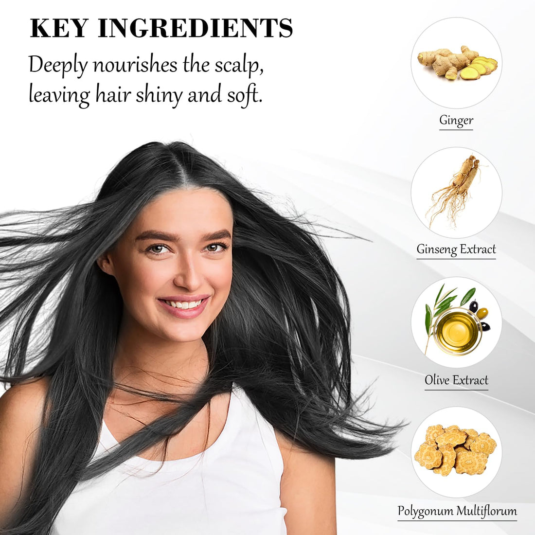 KAISASA Black Hair Dye Shampoo 3 in 1, Hair Color Shampoo for Cover Grey Hair, Natural with Herbal Ingredient for Men and Women (Black)