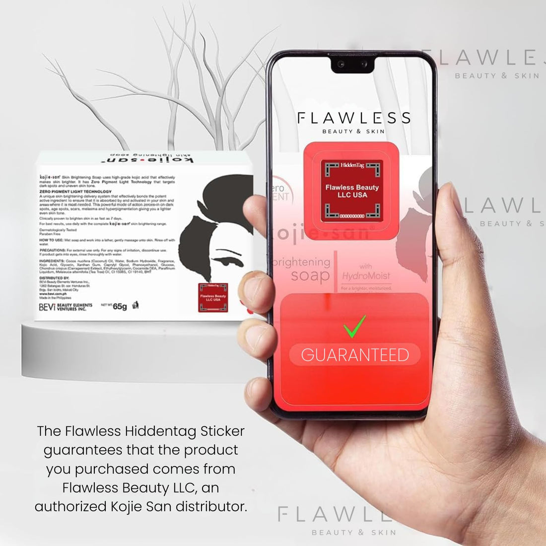 Kojie San Skin Brightening Soap - Original Kojic Acid that Reduces Dark Spots, Hyperpigmentation, & Scars with Exfoliating Soap Net Included - 65g x 2 Bars