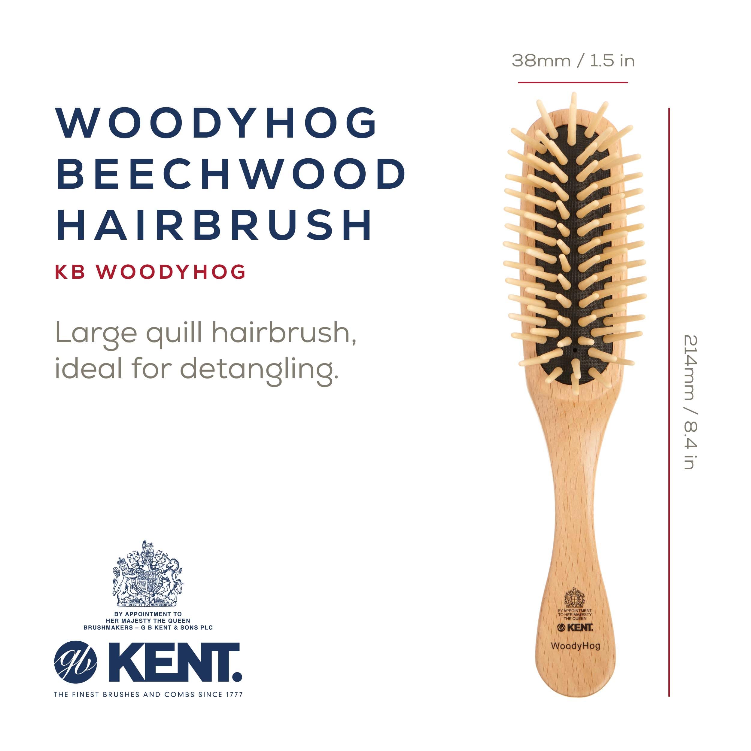 Kent hog Authentic Rosewood Handbag Brush, Wood