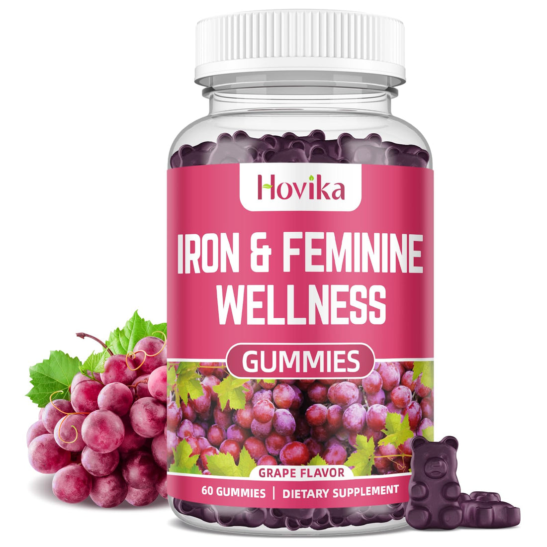 Iron & Hormone Balance for Women Gummies, 40mg Iron Supplement Anemia with multivitamin for Women, Zinc, Selenium, Iodine - for Iron Deficiency - Natural Hormonal Support for PMS, Vegan 60 Count