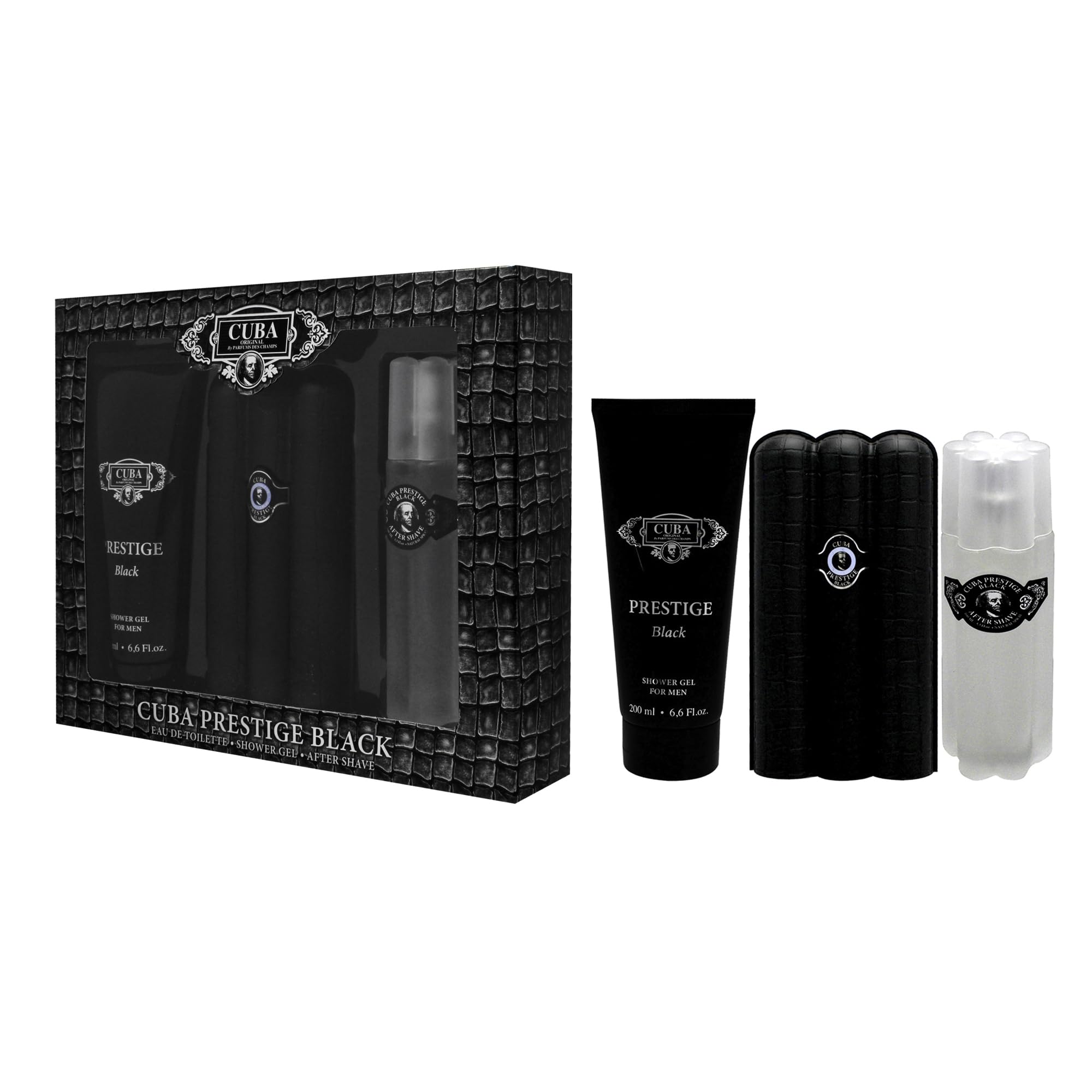 Cuba Prestige Black Parfums Des Champs for Men, 3 Count
