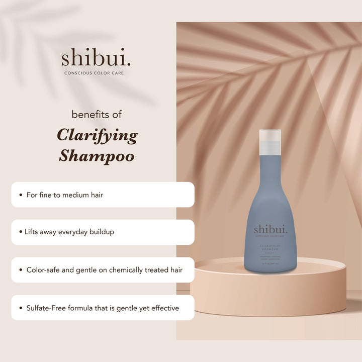 SHIBUI Clarifying Shampoo, Deeply Cleanses, Purifies & Enhances Shine, Color-Safe & Silicone-Free, 12 Fl Oz