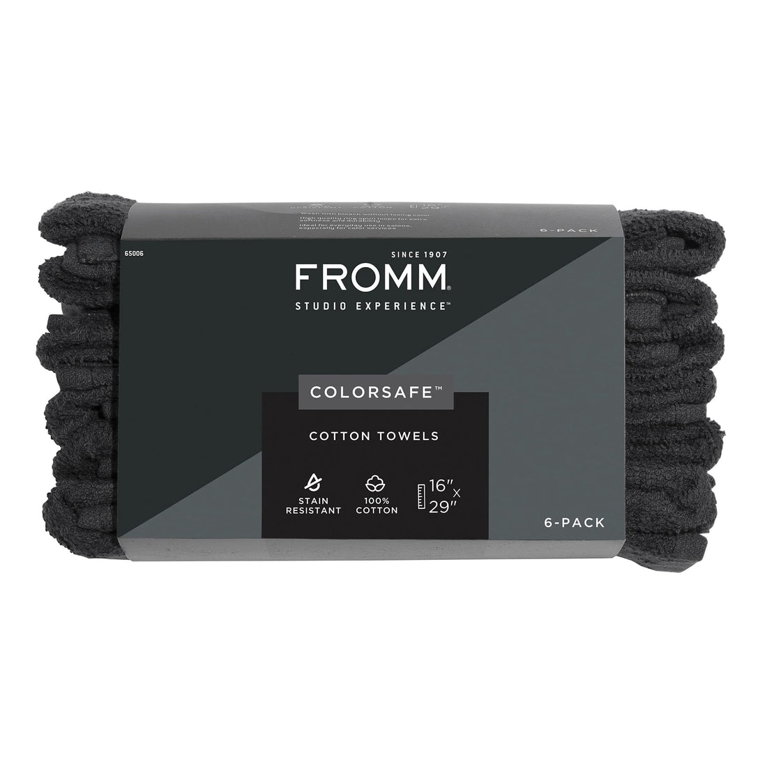 Fromm Colorsafe Towel, Black, 6 Count