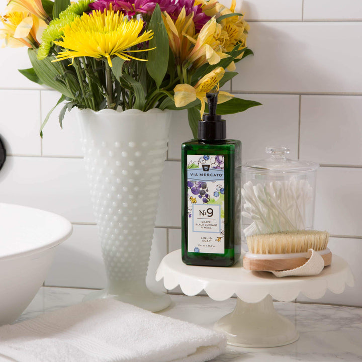 Via Mercato Liquid Soap, Shea Butter Enriched (12 oz) - No. 9 - Grape, Black Currant, and Musk