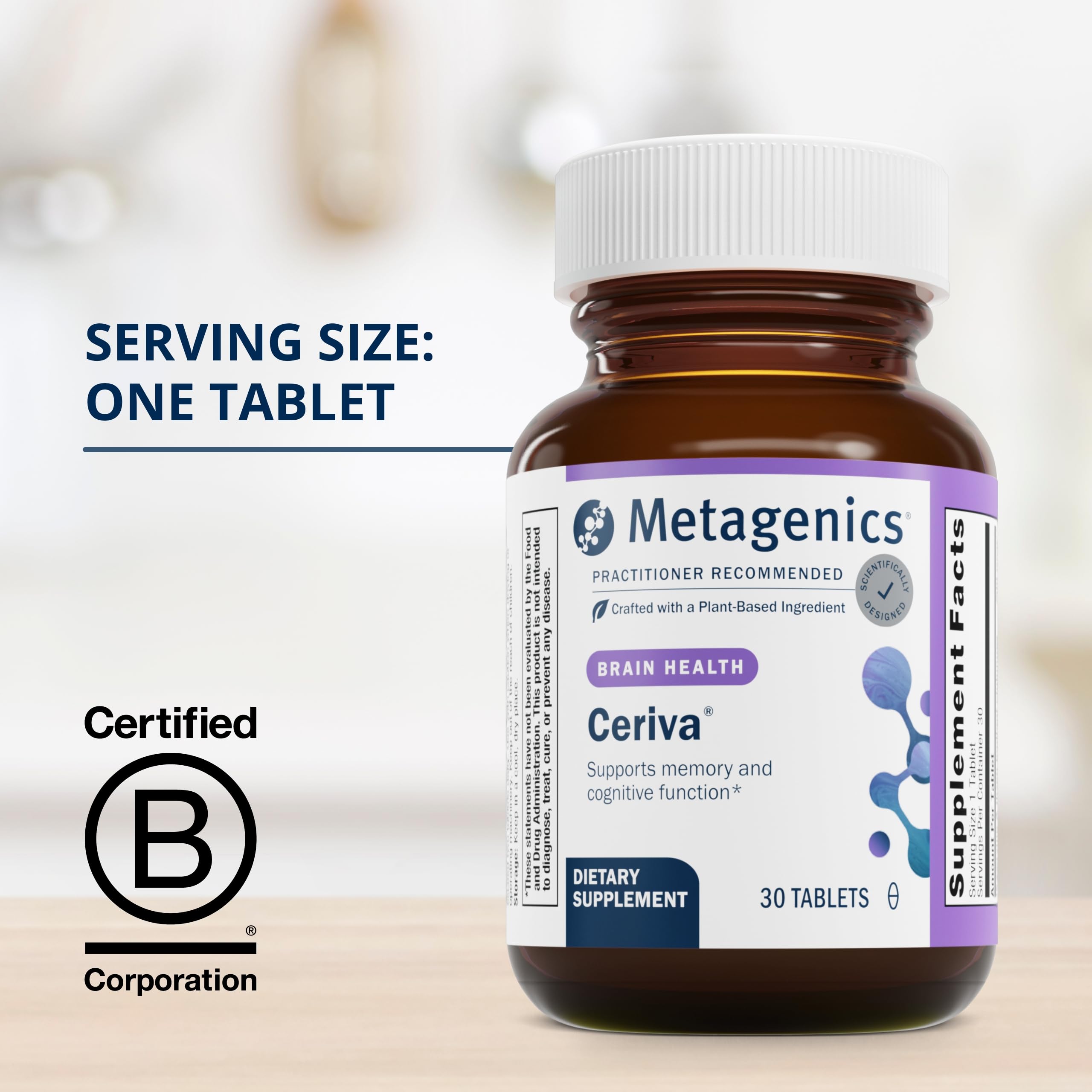 Metagenics Ceriva - Brain Health & Memory Support* - Brain Focus Aid* - Non-GMO & Gluten-Free - 30 Tablets