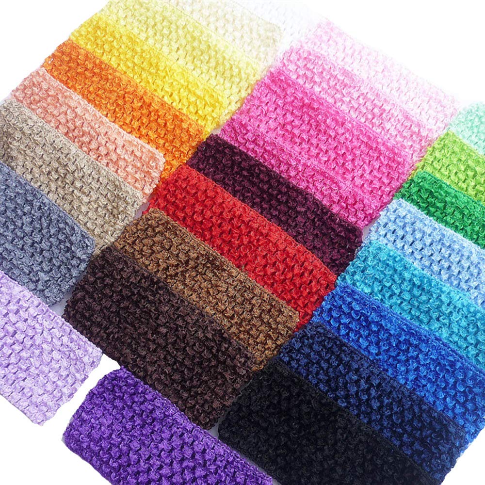 YYCRAFT 29 Pcs 2.75 Wide Elastic Crochet Headbands for Newborn Infant Toddler Baby Girls Hair Bands Accessories