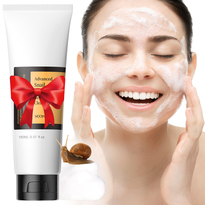 BYOTOUTY Snail Mucin Cleanser, Advanced Snail Mucin Gel Cleansers, Gentle Face Wash for Women and Men,Snails Facial Repairing Cleanser for Deep Cleaning, Ph-Balanced, Moisturizing,5.07 Fl Oz / 150 ML