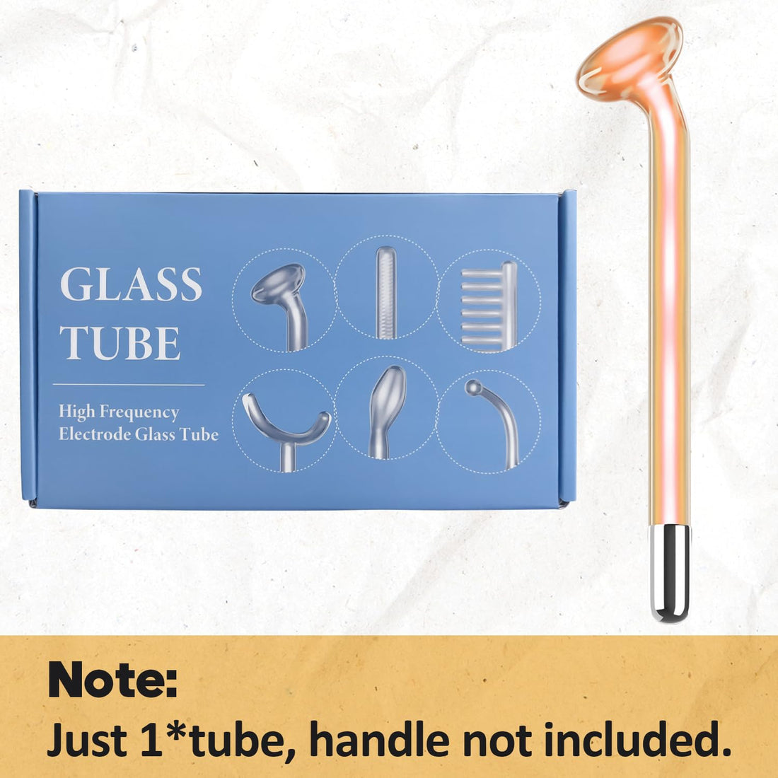 TUMAKOU High Frequency Mushroom Glass Tube Replacement for High Frequency Facial Wand - Orange Accessory (Mushroom Tube)