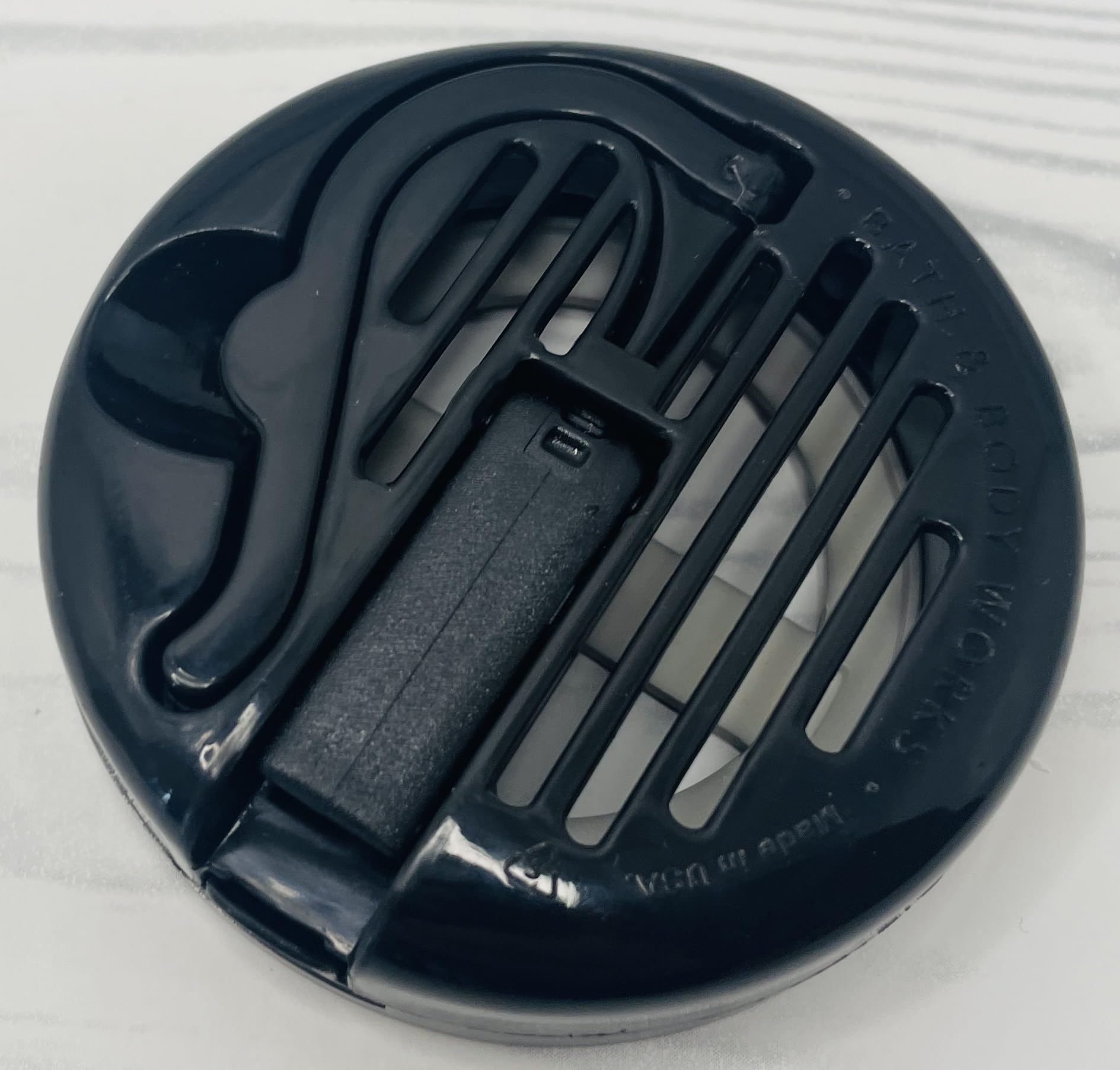 Bath and Body Works Brown Leather Stitched Car Visor Fragrance Holder Easy To Open