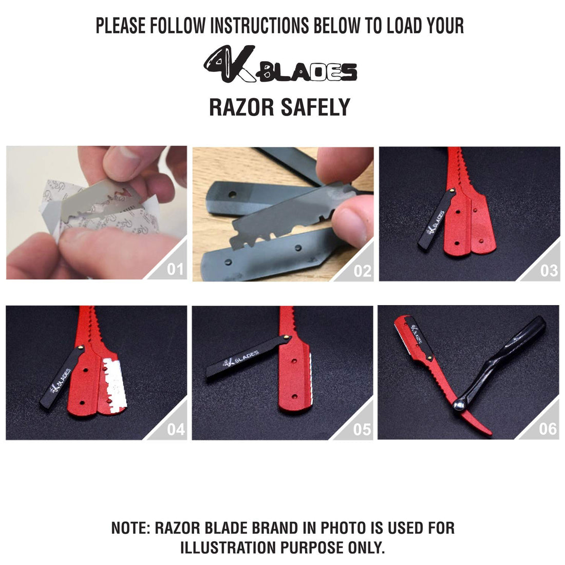 Professional Barber Straight Edge Razor - Salon Hair Cut Stainless Steel Safety Blade for Close Shaving, Navalha De Barbeiro (with 10 single edge sharp blades) (Plastic handle)