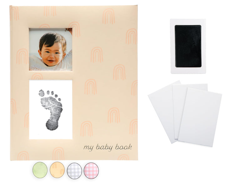 Pearhead Hello Baby First 5 Years Memory Book, Gender-Neutral Baby Keepsake for New and Expectant Parents, Pregnancy And Milestone Journal, Gray
