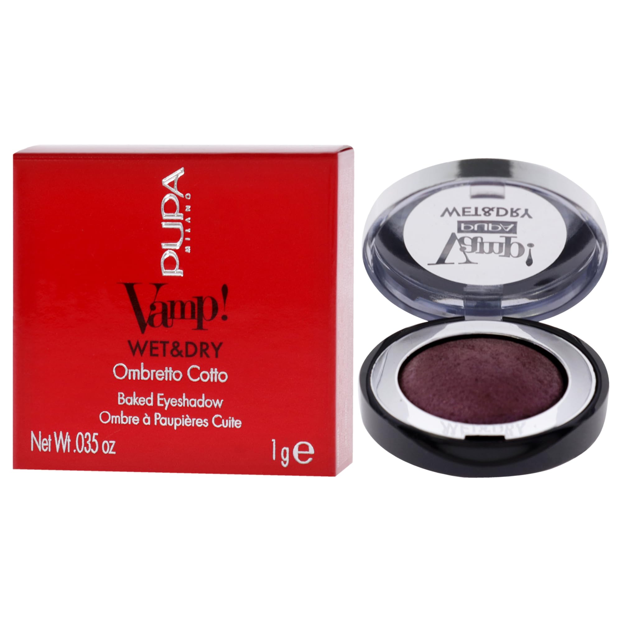 PUPA Milano Wet and Dry Baked Eyeshadow - 205 Hot Violet by Pupa Milano for Women - 0.035 oz Eye Shadow PU040245A205