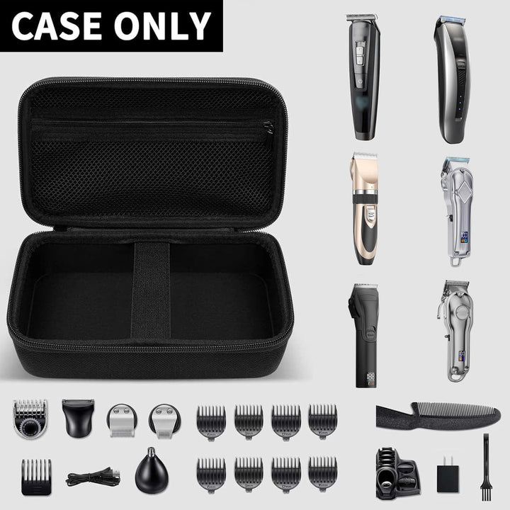 Case for Hatteker/for oneisall/for Ufree/for Novah Hair Clipper, Beard Trimmer Organizer Storage for Men Hair Cutting Kit Precision Shaver, with Inner Net Bag for Grooming Kit (Case Only)
