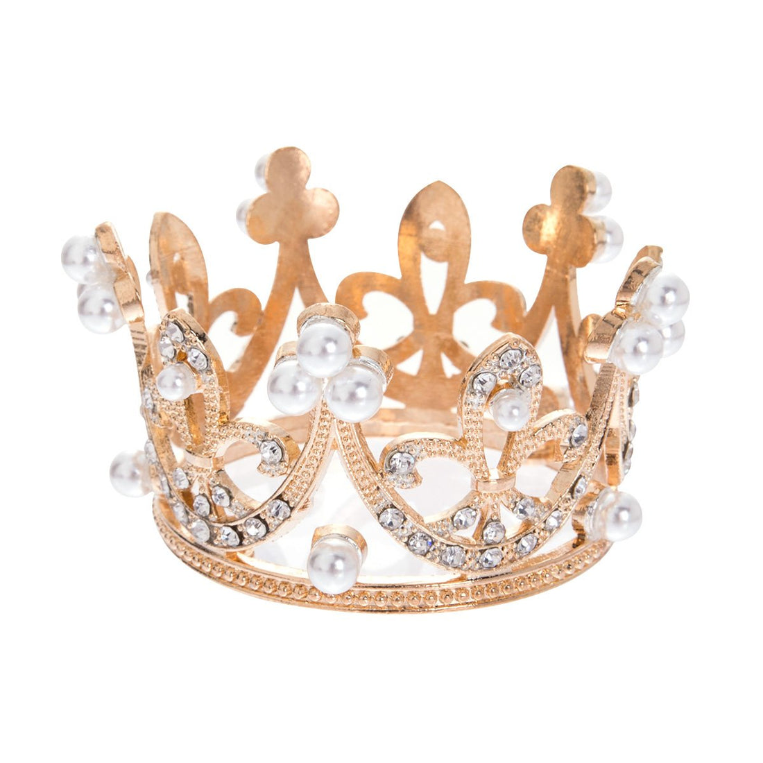 2 Pack Small Crown Gold Tiaras for Girls Crown Cake Topper for Decoration Party Bridal Wedding Headband