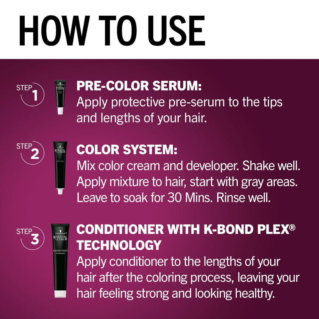 Schwarzkopf Keratin Color Permanent Hair Color, 1.8 Ruby Noir, 1 Application - Professionally Inspired Permanent Hair Dye, for up to 80% Less Breakage vs Untreated Hair and up to 100% Gray Coverage