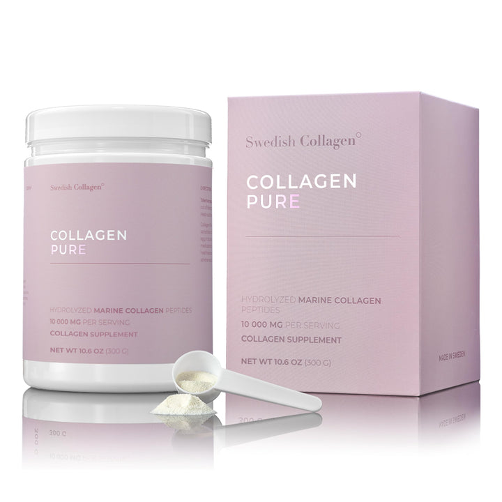 Swedish Collagen - Hydrolyzed Marine Collagen 10,000 mg Powder Supplement - Pack of 300 g, 30 Day Supply | Pure Peptide for Healthy Hair, Skin, Nails & Joints I 100% Natural & Gluten Free | Sugar-Free