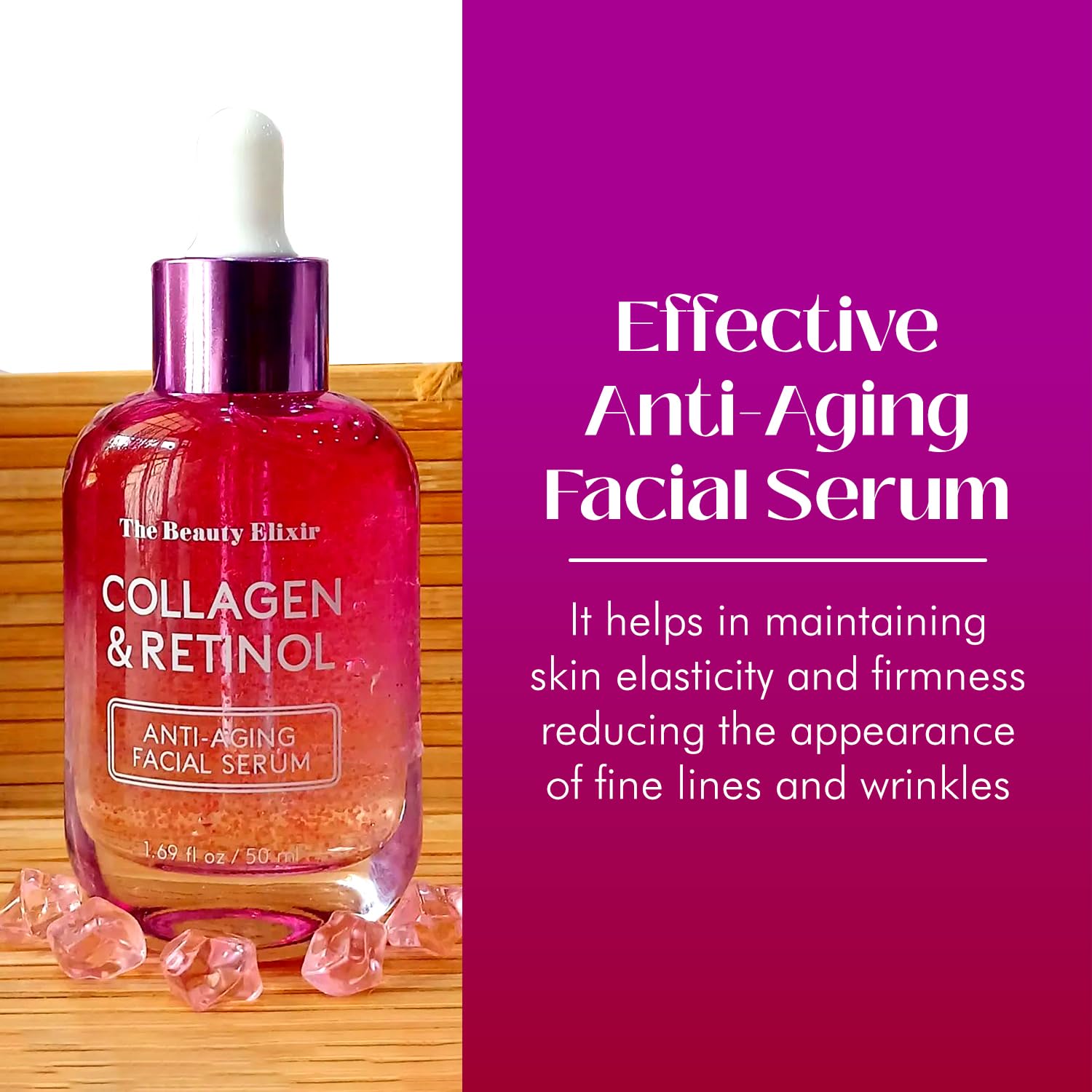 Beauty Elixir Collagen & Retinol Face Serum - Restores, Smooths & Reduces Wrinkles - Dermatologist Tested, Natural Ingredients, Clean Beauty & Cruelty-Free Korean Skin Care - 1.69 Fl. Oz