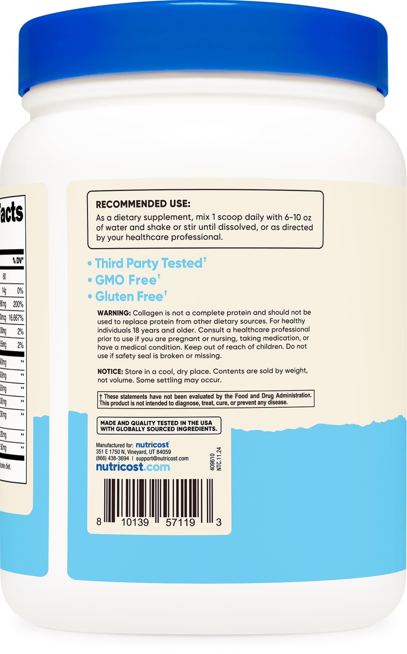 Nutricost Multi Collagen Protein Complex (Unflavored, 30 Servings) - Supplement with Biotin, Hyaluronic Acid, and Collagen Peptides