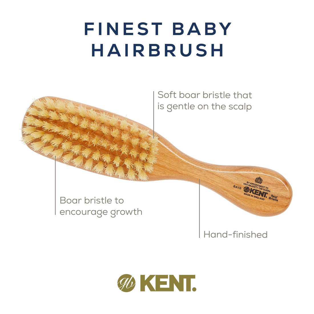 Kent Baby Brush Finest Pure Bristle Hair Brushes