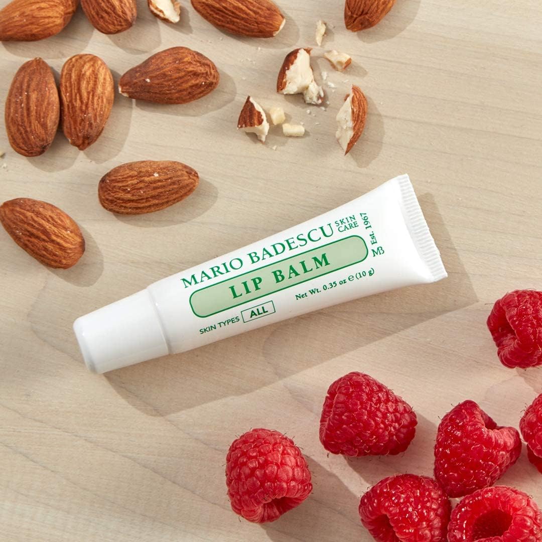 Mario Badescu Moisturizing Lip Balm for Dry Cracked Lips, Infused with Coconut Oil and Shea Butter, Ultra-Nourishing Lip Care Moisturizer for Soft, Smooth and Supple Lips, 10g