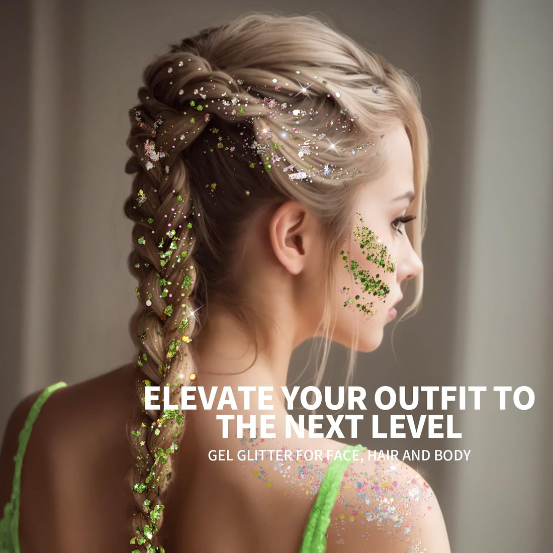 Teenitor Face Glitter Makeup Hair Glitter, 12 Colors Face and Body Glitter Gel for Festival Makeup, Gel Glitter for Face, Body, Hair, Total 120g/4.23oz