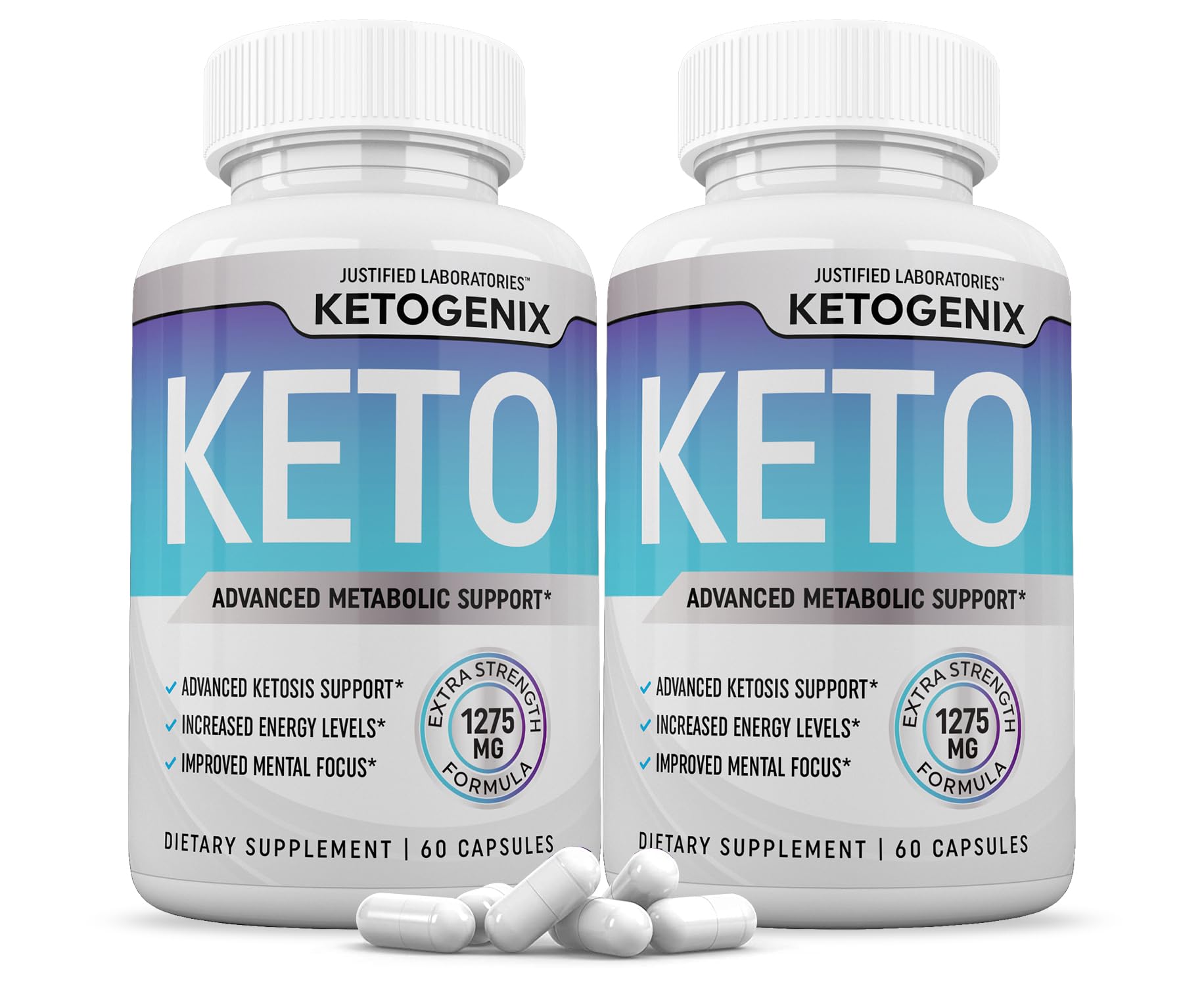 (2 Pack) Ketogenix Keto Pills 1275MG New & Improved Formula Contains Apple Cider Vinegar Extra Virgin Olive Oil Powder Green Tea Leaf 120 Capsules