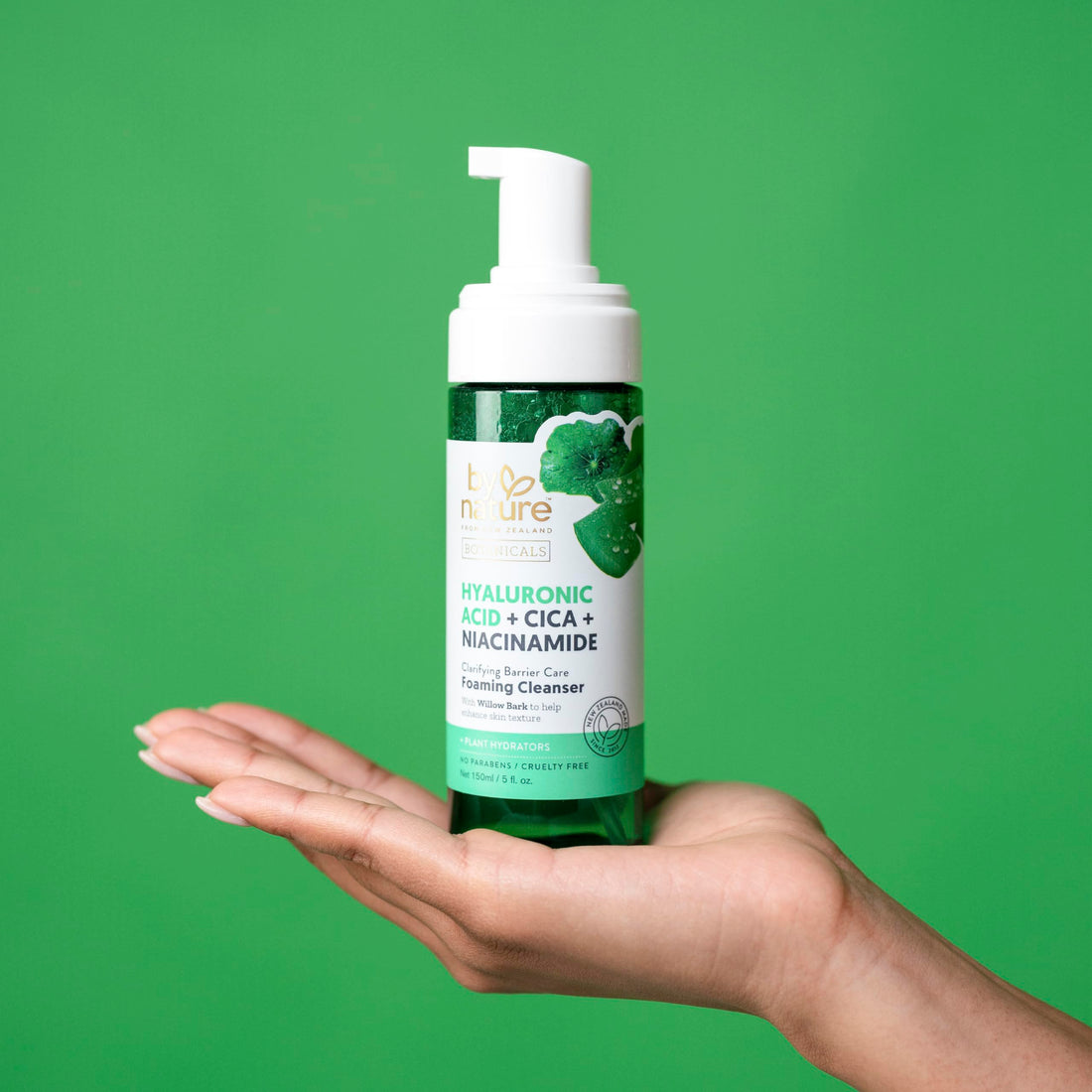 By Nature Foaming Cleanser with Hyaluronic Acid + Cica - Hydrating Face Cleanser For Bright and Fresh Skin - Skincare from New Zealand - 5 fl.oz