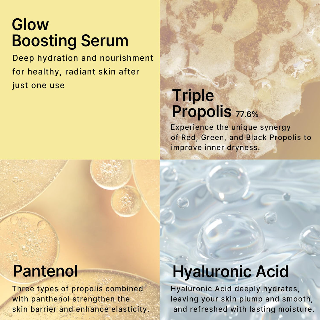 C’NEW LAB Real Propolis Glow Boosting Serum 50ml (1.69 fl.oz.) | Deep Hydration, Skin Barrier Strengthening | Inner Dryness Relief | Propolis Extract, Honey Extract, Korean Facial Serum