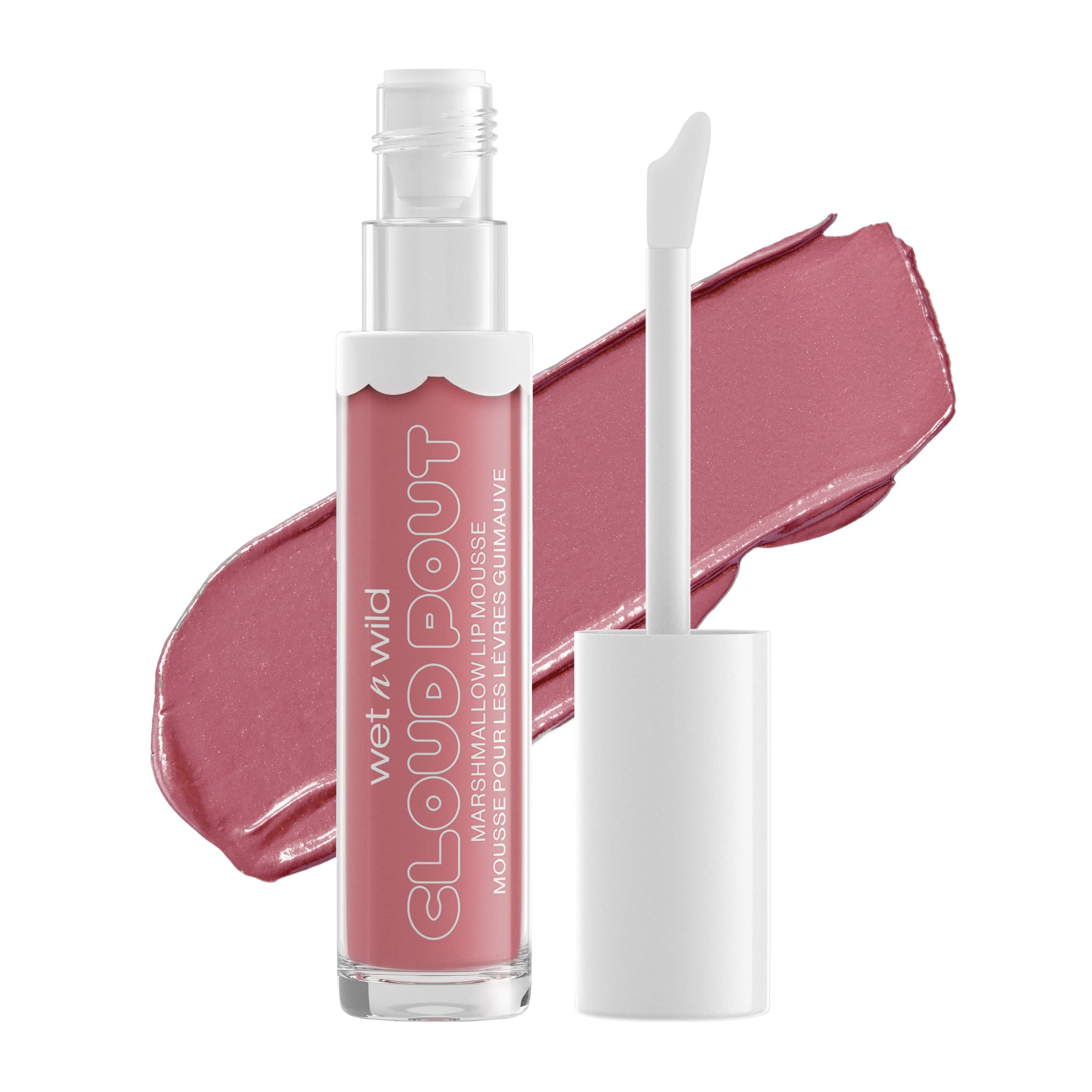 wet n wild Lip Cream Cloud Pout w/Marshmallow, Pink Girl, You're Whipped | Argan Oil | Vitamin E | Marshmallow Flavored