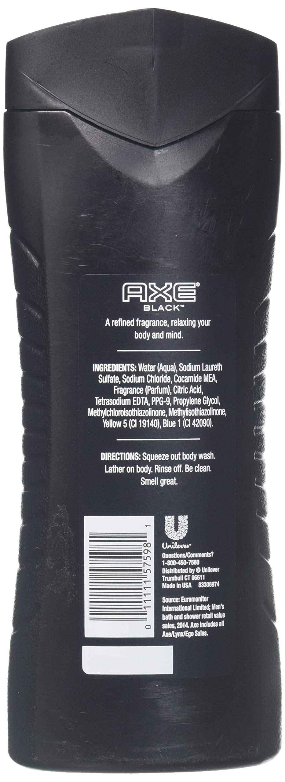 Axe Black Body Wash, 16 Ounce (Pack of 2)