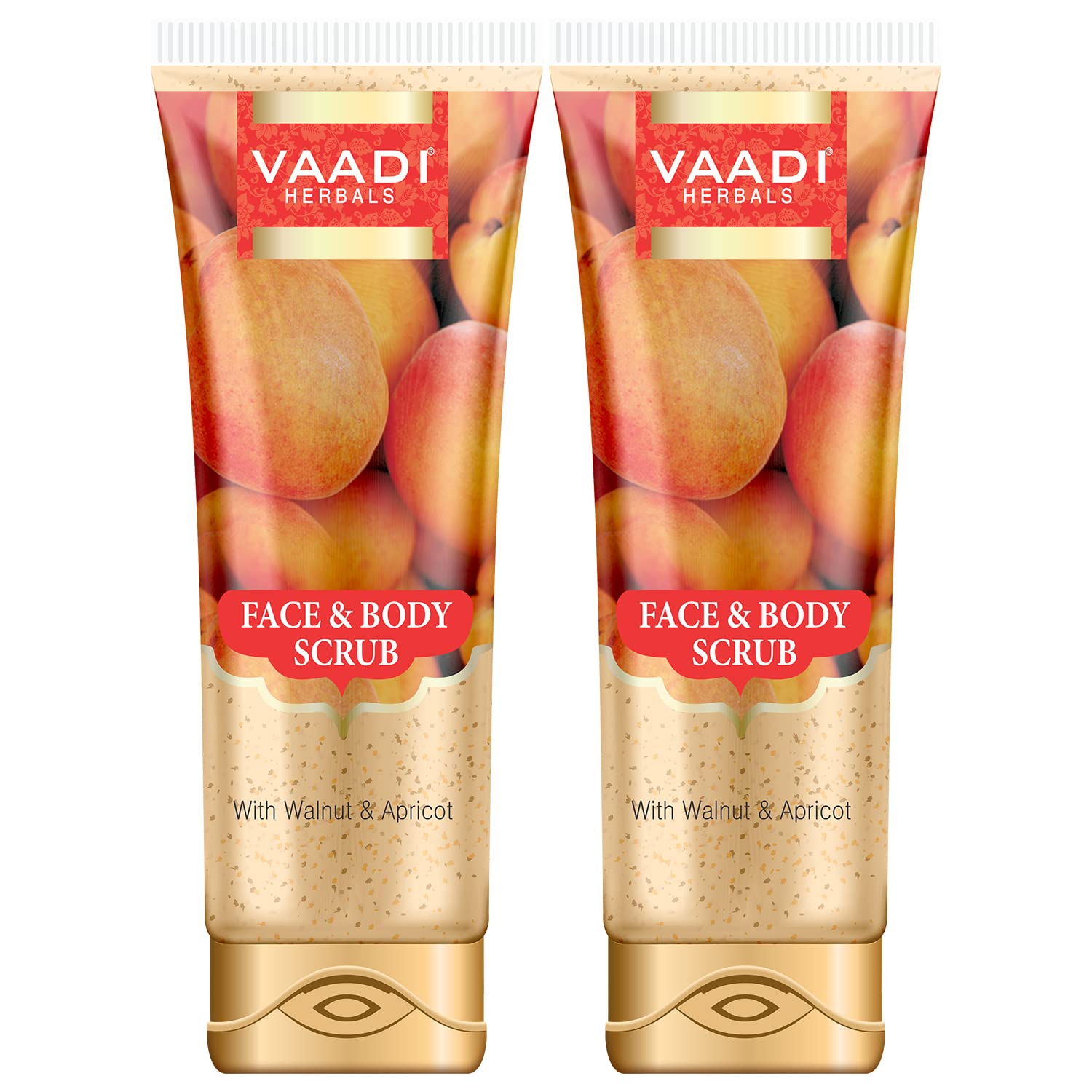 Vaadi Herbals Face and Body Scrub with Walnut and Apricot, 110gms x 2